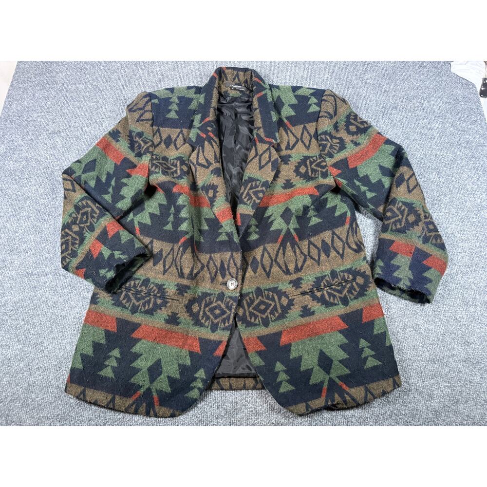 Vintage Options Melrose Women's Jacket Blazer Sz Large Aztec Southwestern Native